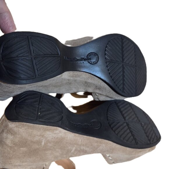 L'Amour Des Pieds Beige Suede Wedge Shoes - Picture 5 of 5